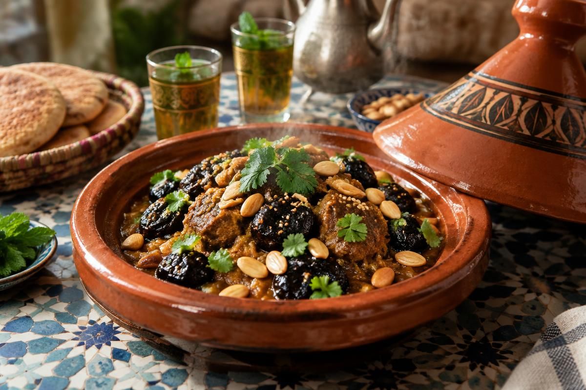 Bowls of colourful spices in a Moroccan market